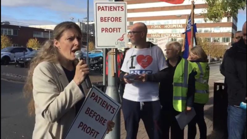 Rachael Maskell MP attends patients before profit demo