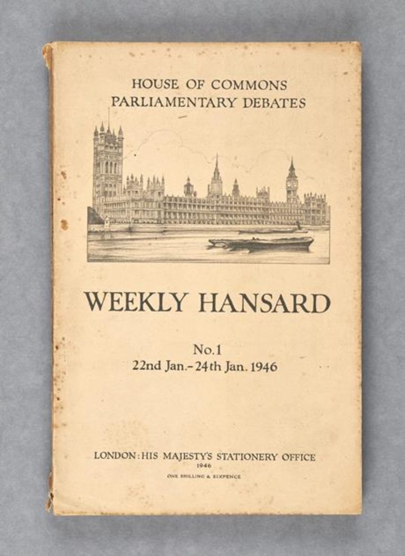 Hansard Booklet