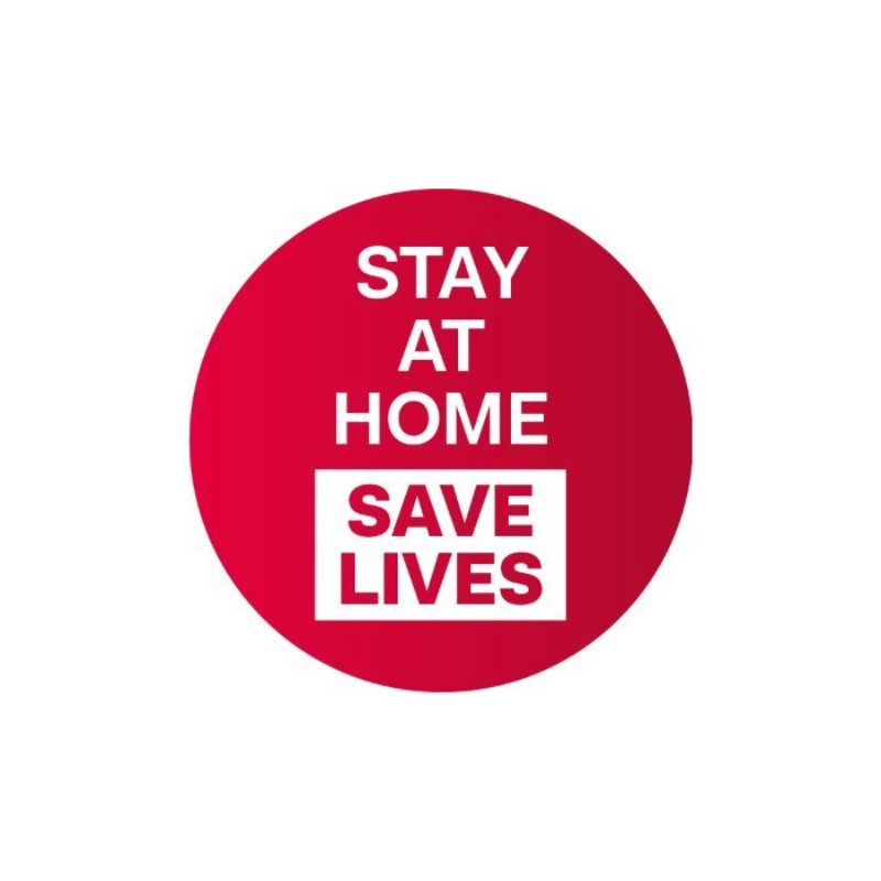 Stay at home, save lives logo