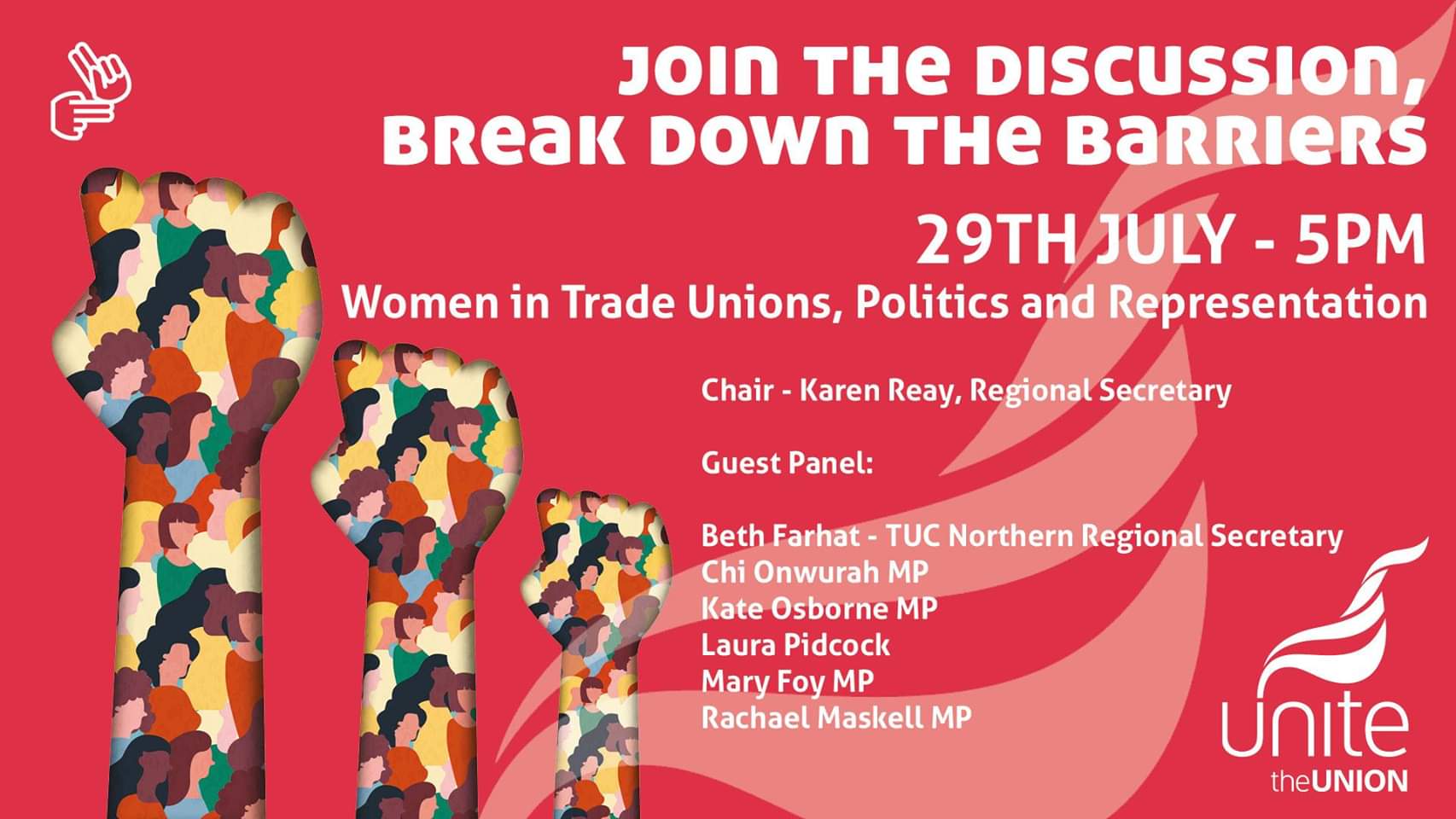 Break down the barriers poster - Women in Politics