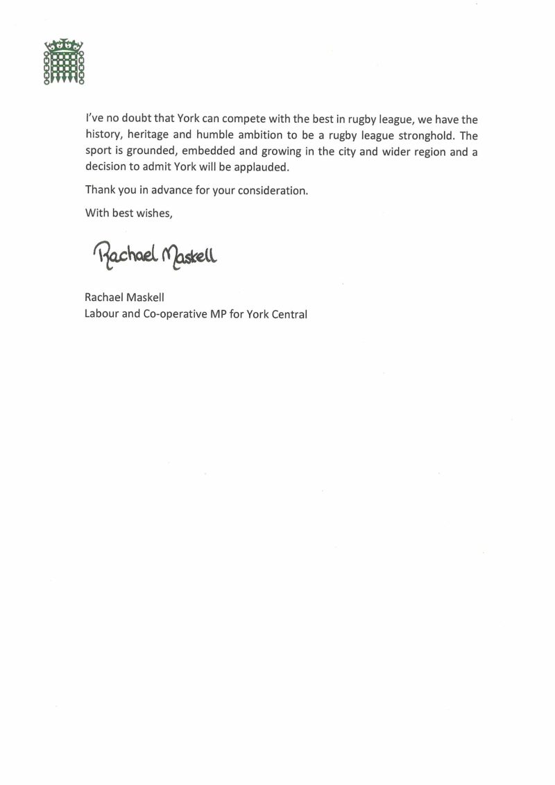 York City Knights supporting letter, page 3