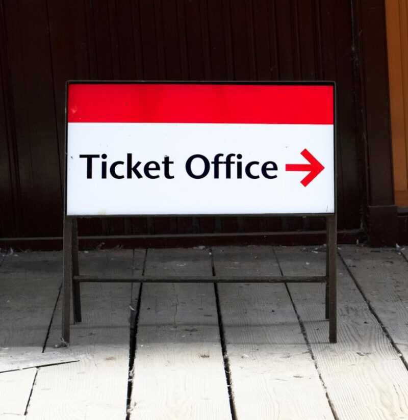 Ticket office sign