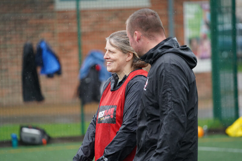 Rachaelplaying football
