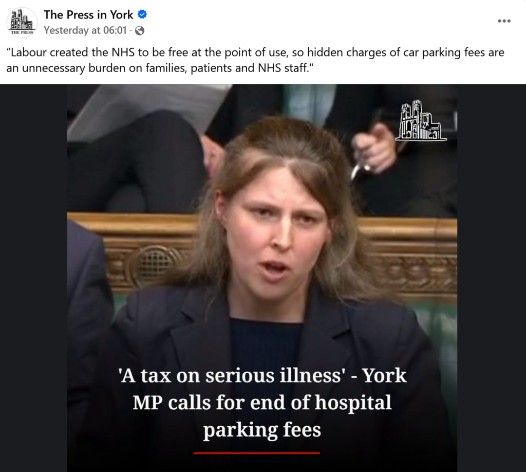 Rachael Maskell MP, the Press heading